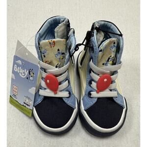BLUEY Toddler Unisex High-top Shoes NWT Size 5 Side Zip Multicolor